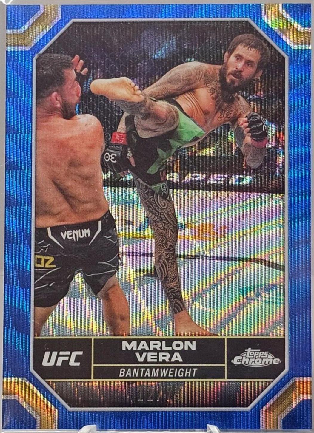 Marlon Vera 2024 Topps Chrome UFC Base #124 Blue Wave Refractor