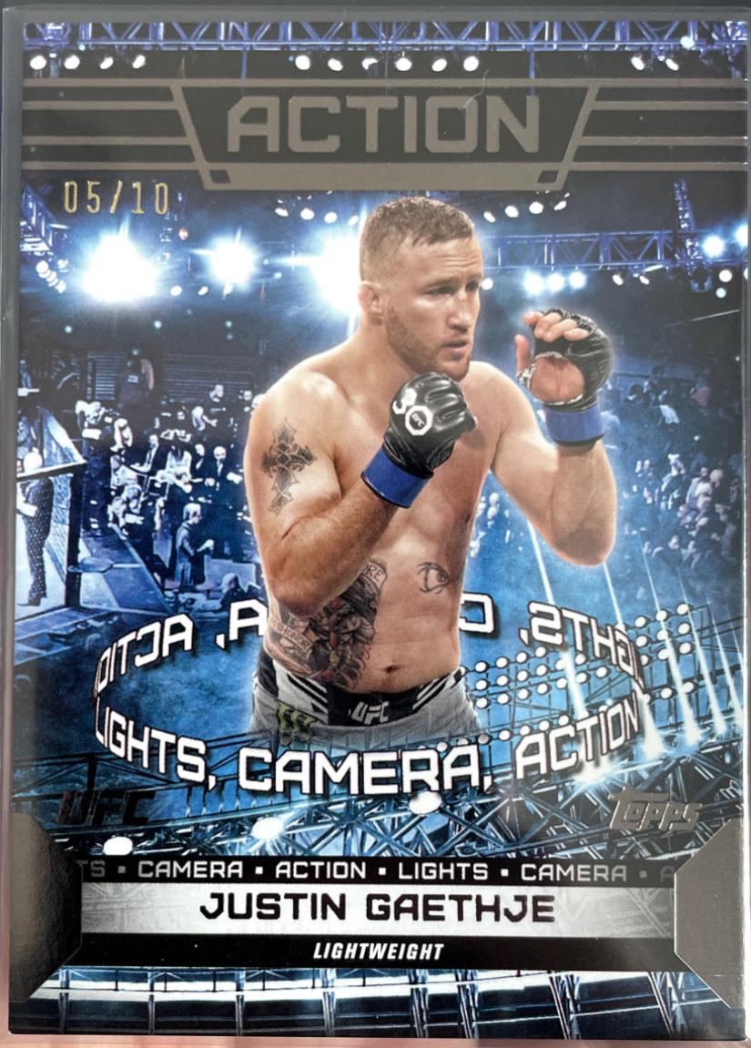 Justin Gaethje 2024 Topps Knockout UFC Action (Lights, Camera, Action) #ACT-18 Black