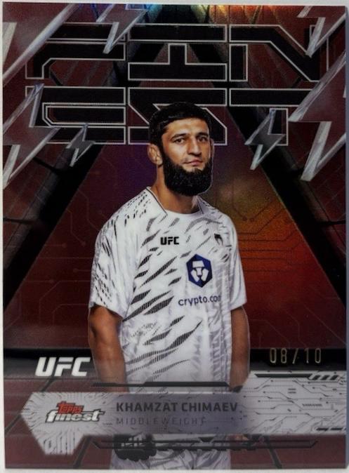 Khamzat Chimaev 2025 Topps Finest UFC Base Rare #260 Checkerboard Refractor