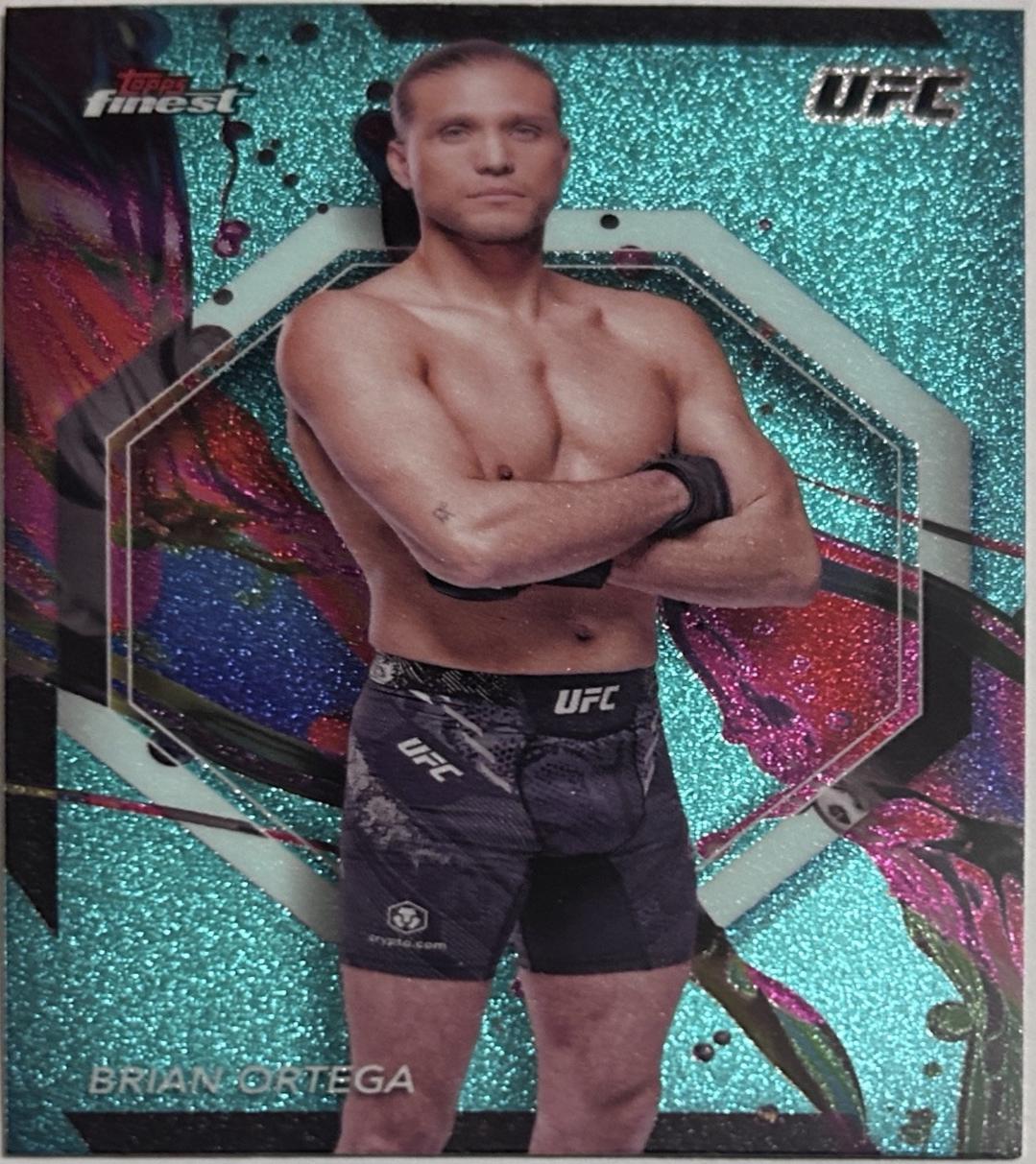 Brian Ortega 2024 Topps Finest UFC Base Common #44 Aqua Glitter Refractor