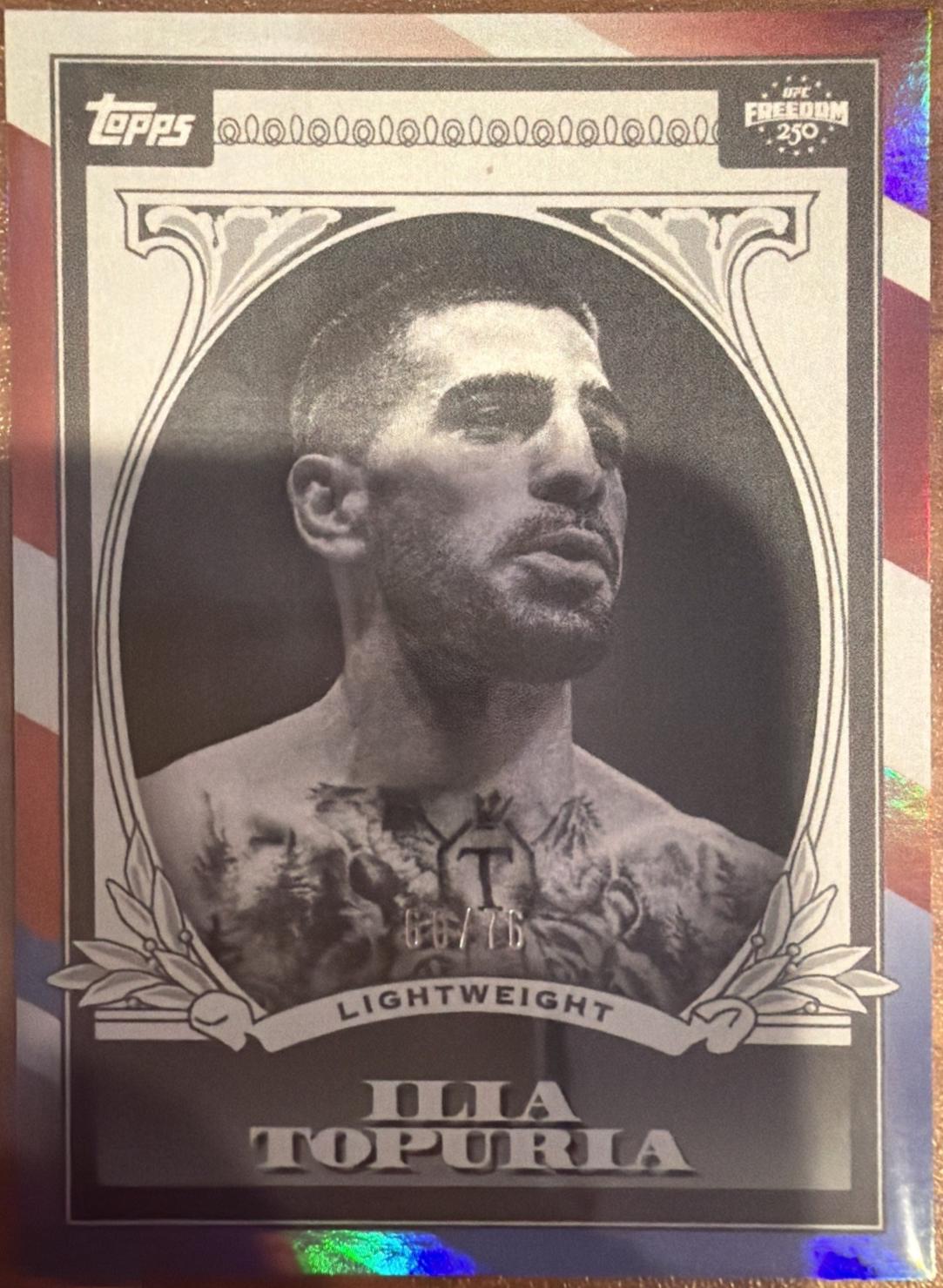 Ilia Topuria 2026 Topps UFC Freedom 250 UFC Dollar #UD-6 Red White Blue