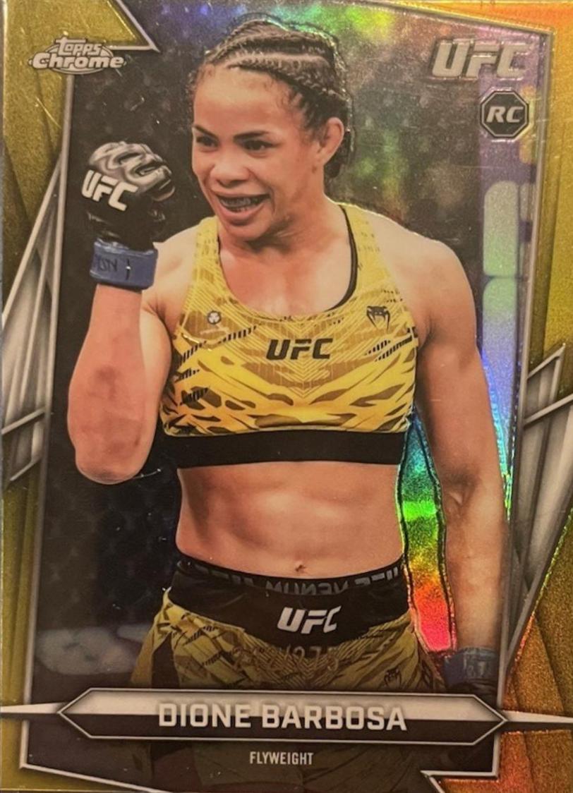 Dione Barbosa 2026 Topps Chrome UFC Base #33 Yellow Refractor