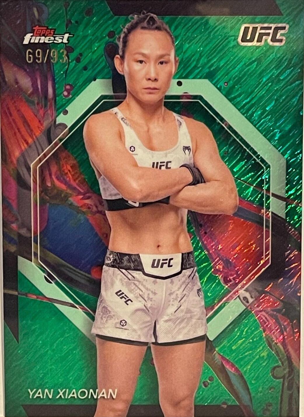 Yan Xiaonan 2024 Topps Finest UFC Base Common #9 Green Shimmer Refractor
