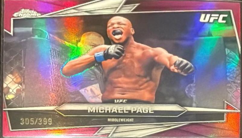 Michael Page 2026 Topps Chrome UFC Base #135 Magenta Refractor