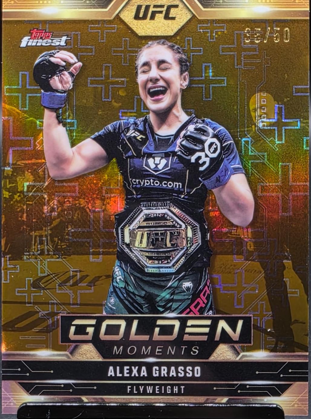 Alexa Grasso 2025 Topps Finest UFC Golden Moments #GM-17 Gold Refractor