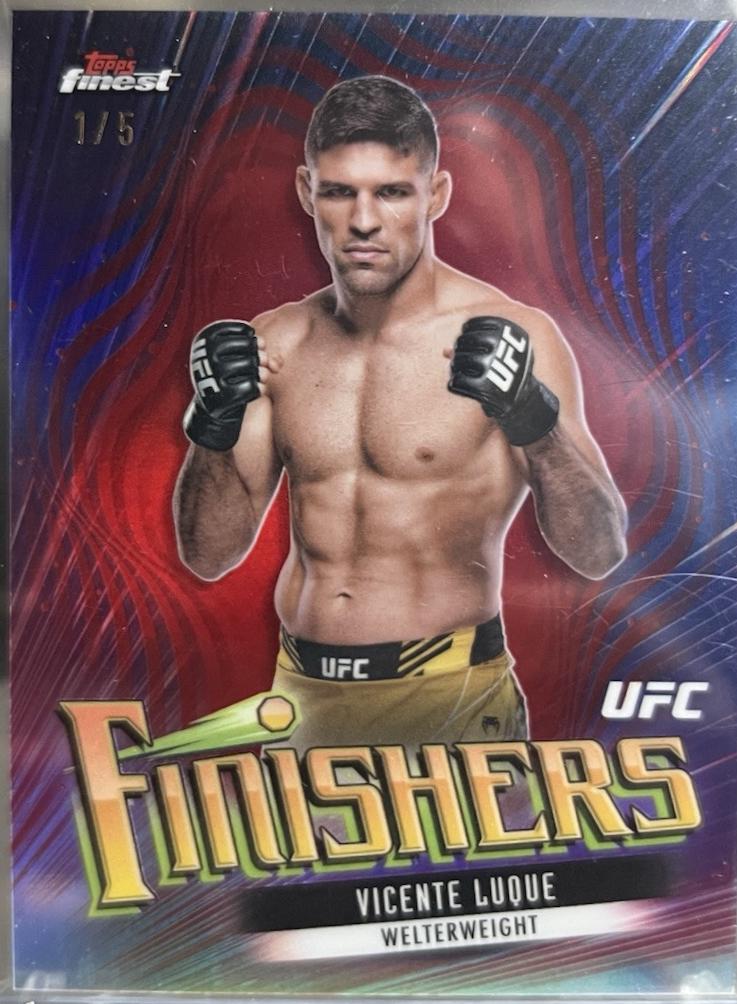Vicente Luque 2024 Topps Finest UFC Finishers #FIN-10 Red Refractor