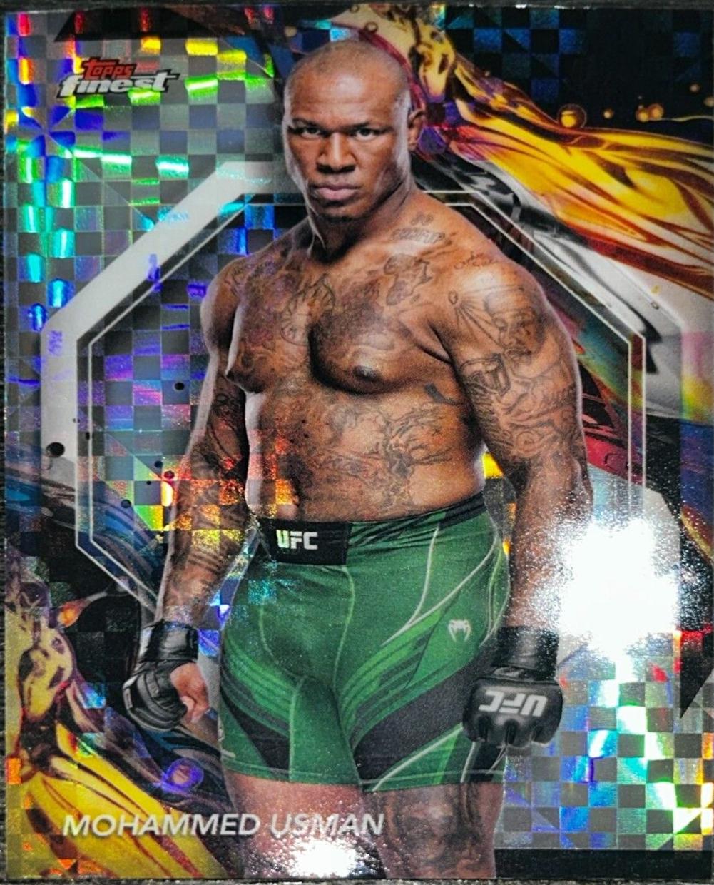 Mohammed Usman 2024 Topps Finest UFC Base Uncommon #119 Checkerboard Refractor