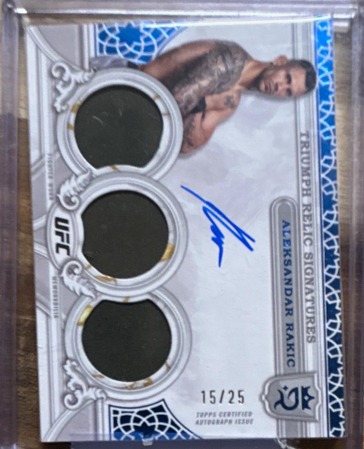 Aleksandar Rakic 2024 Topps Royalty UFC Triumph Relic Signatures #TRS-ARC Blue