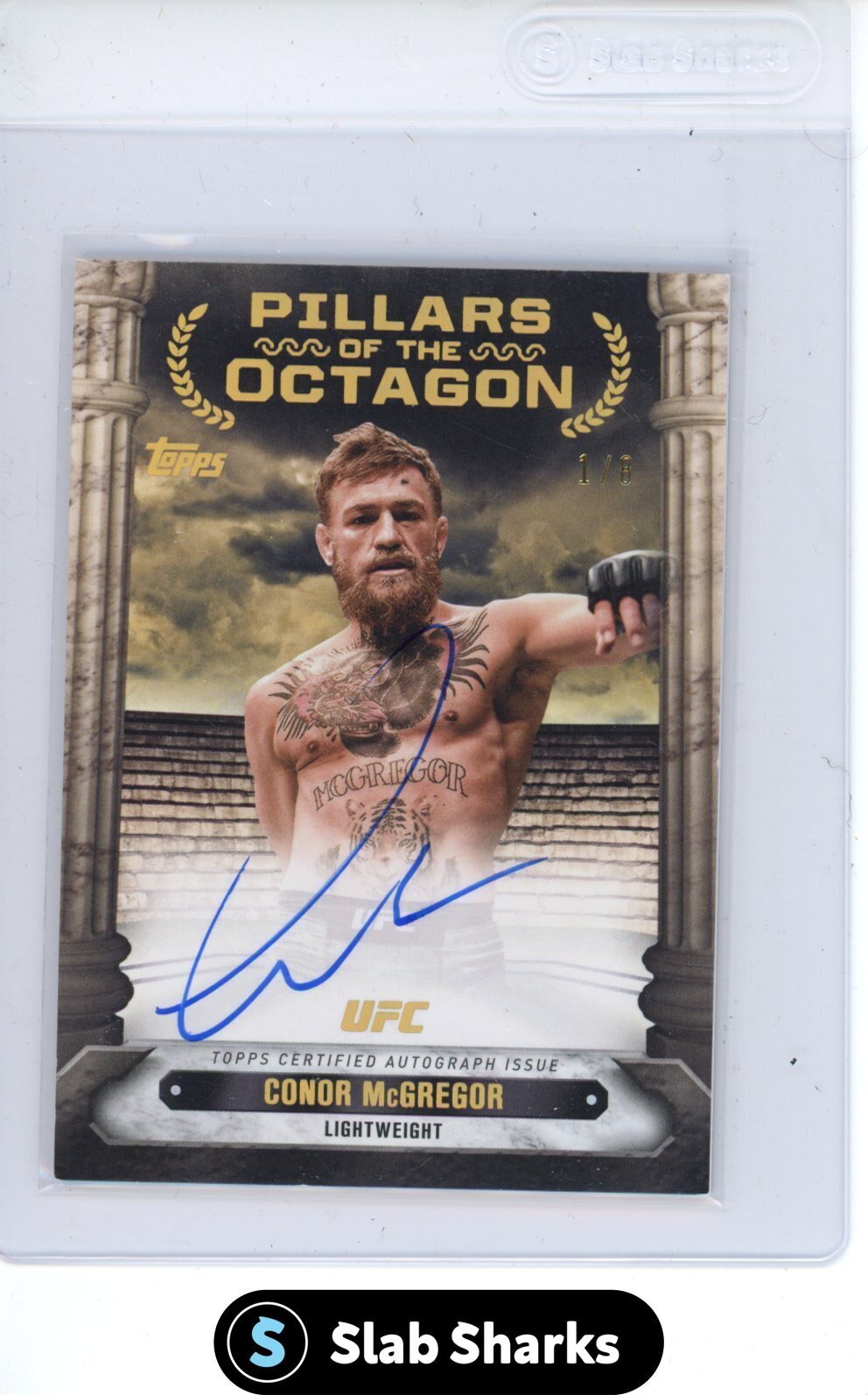 Conor McGregor 2024 Topps Knockout UFC Pillars of the Octagon Autographs #PTG-CMR Gold