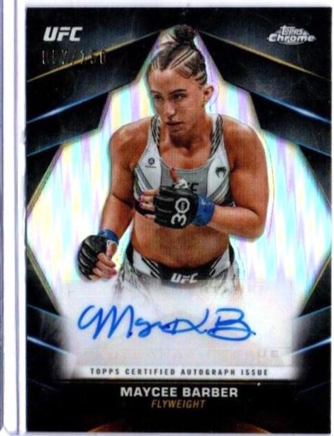 Maycee Barber 2024 Topps Chrome UFC Chrome Veteran Autographs #CVA-MBA Refractor