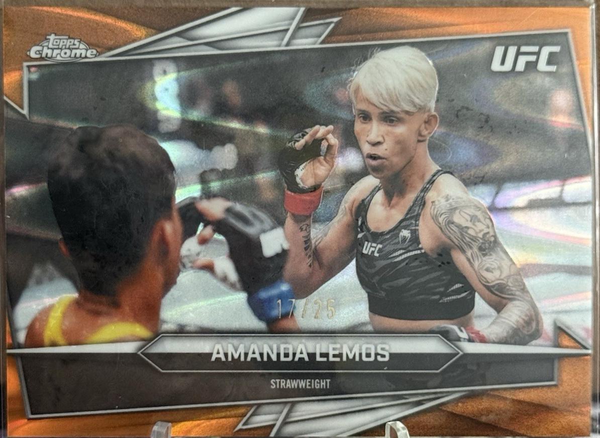 Amanda Lemos 2026 Topps Chrome UFC Base #112 Orange Refractor