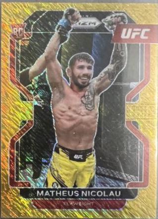 Matheus Nicolau 2022 Panini Prizm UFC Base #168 Gold Shimmer
