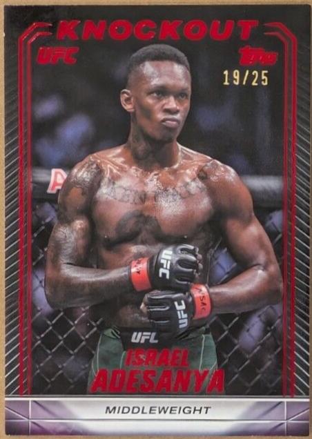 Israel Adesanya 2024 Topps Knockout UFC Base #93 Red