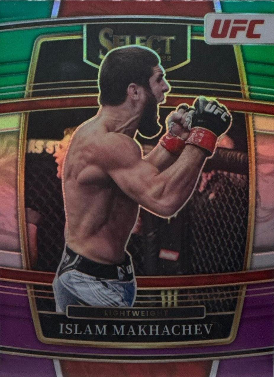 Islam Makhachev 2022 Panini Select UFC Concourse #29 Green and Purple