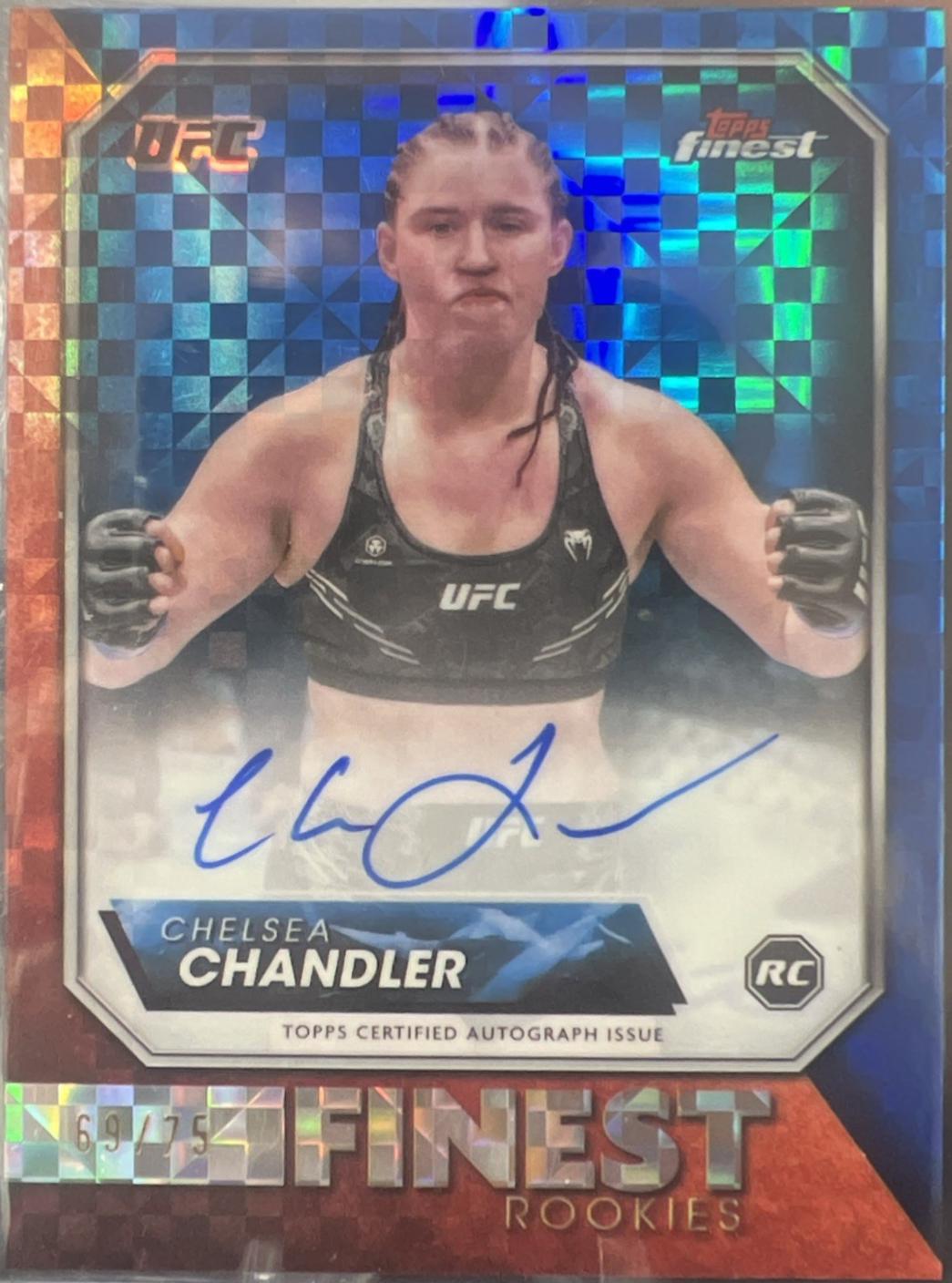 Chelsea Chandler 2024 Topps Finest UFC Base Common #32 Blue Checkerboard Refractor