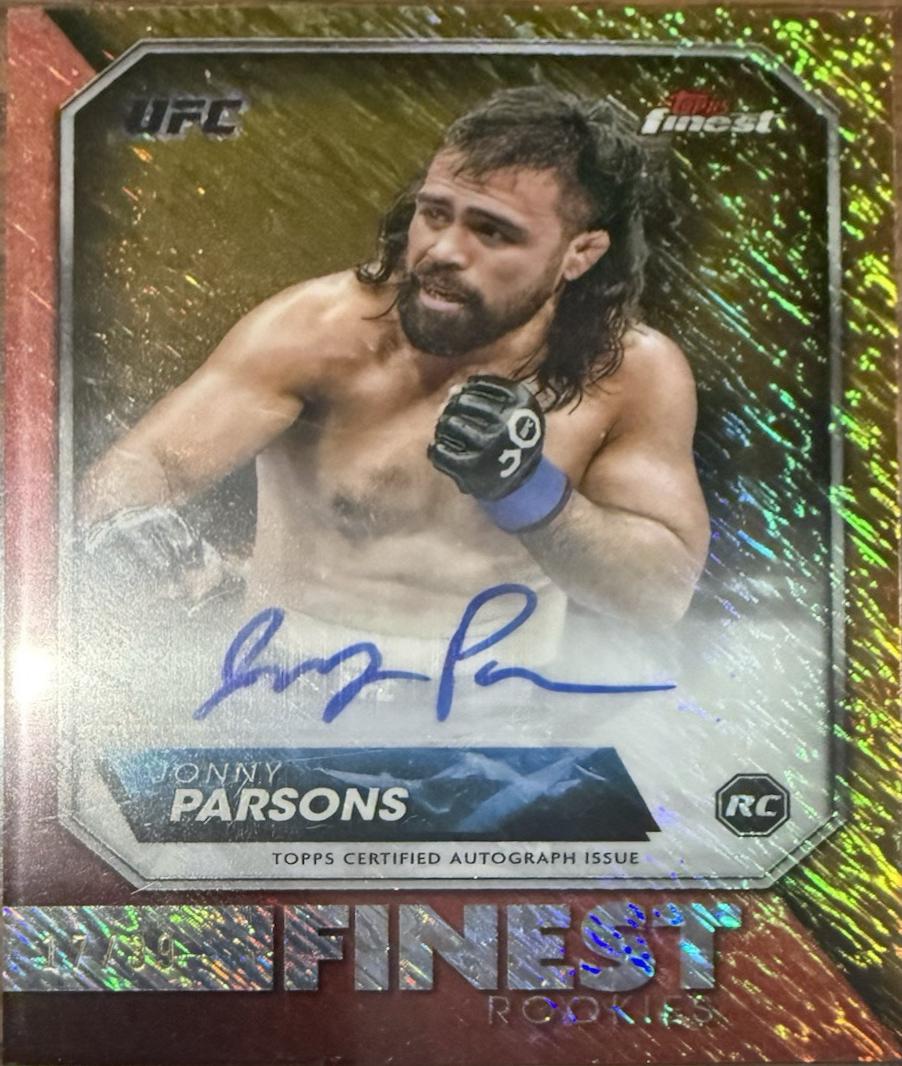Jonny Parsons 2024 Topps Finest UFC Rookie Finest Autographs #RFA-JP Gold Shimmer Refractor