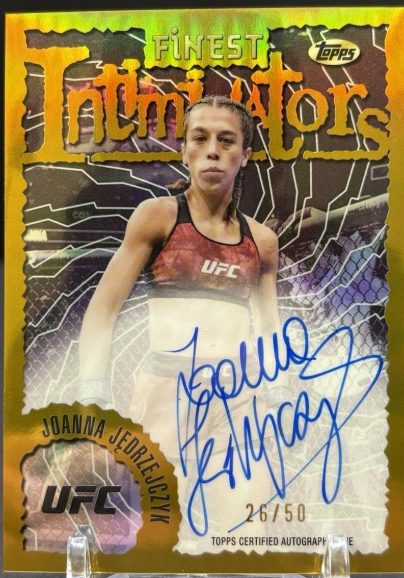 Joanna Jędrzejczyk 2024 Topps Finest UFC Intimidators Autographs #IA-JJK Gold Refractor