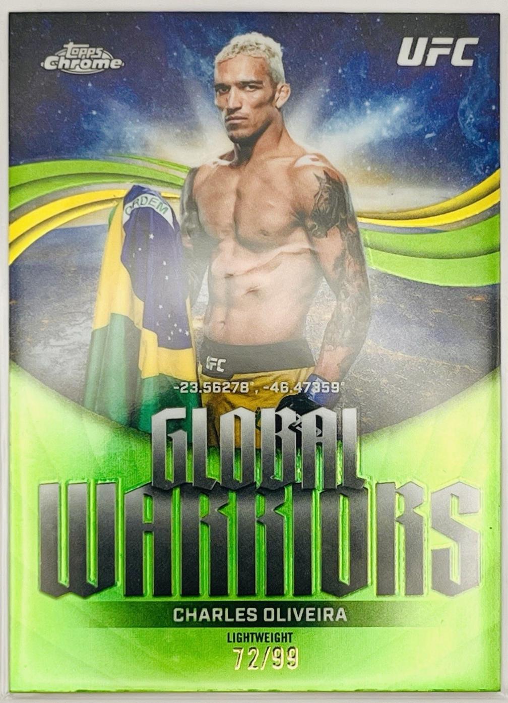 Charles Oliveira 2026 Topps Chrome UFC Global Warriors #GW-11 Red Refractor