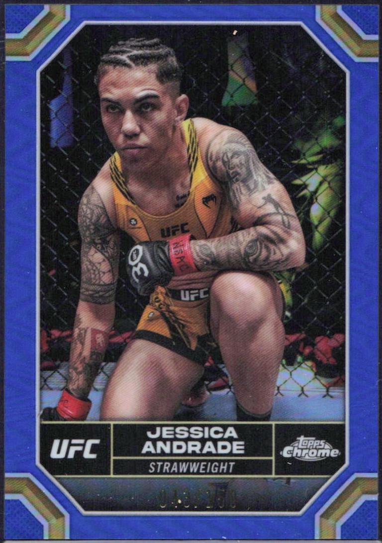 Jessica Andrade 2024 Topps Chrome UFC Base #94 Blue Refractor