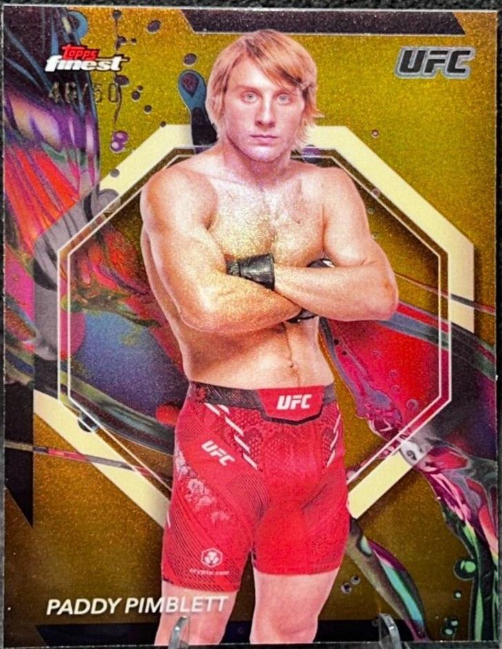 Paddy Pimblett 2024 Topps Finest UFC Base Common #8 Gold Refractor