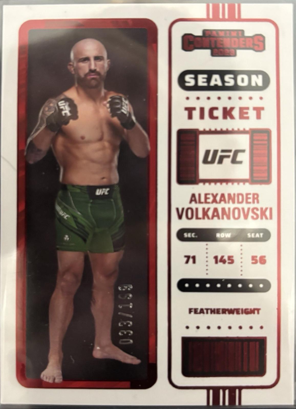 Alexander Volkanovski 2023 Panini Chronicles UFC Base Contenders Season Ticket #109 Red