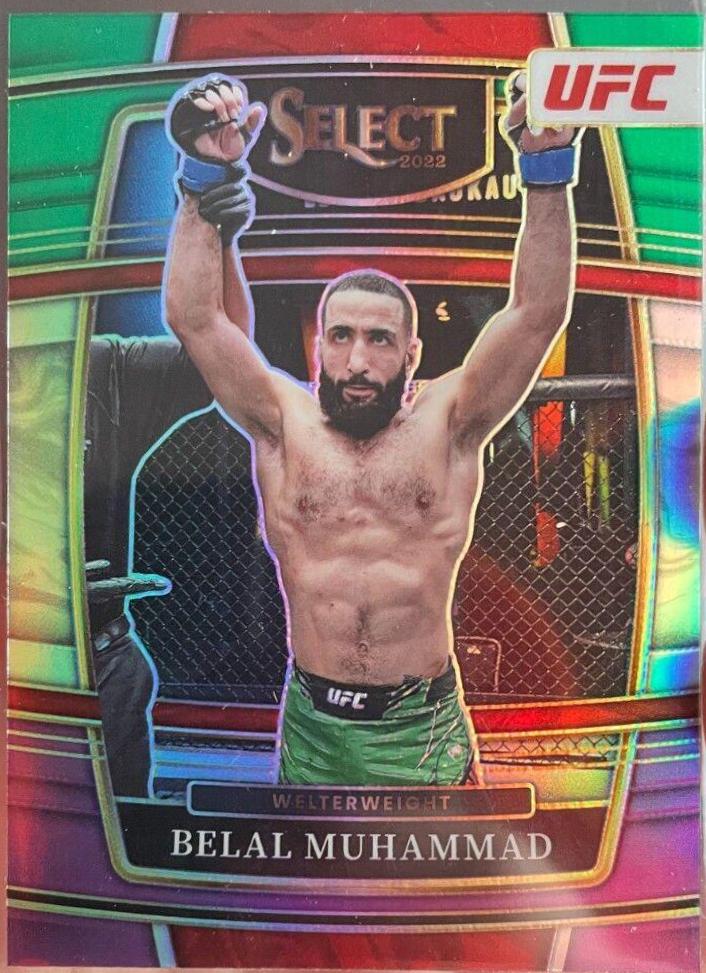 Belal Muhammad 2022 Panini Select UFC Concourse #96 Green and Purple