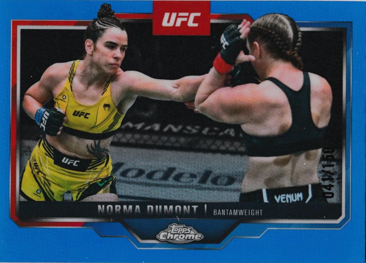 Norma Dumont 2025 Topps Chrome UFC Base #195 Blue Refractor