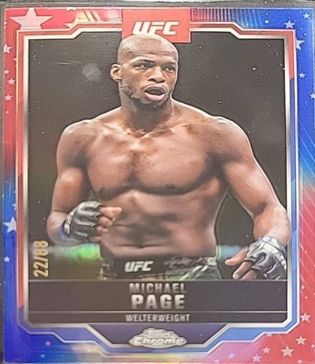 Michael Page 2025 Topps Chrome UFC Base #167 Red White Blue Refractor