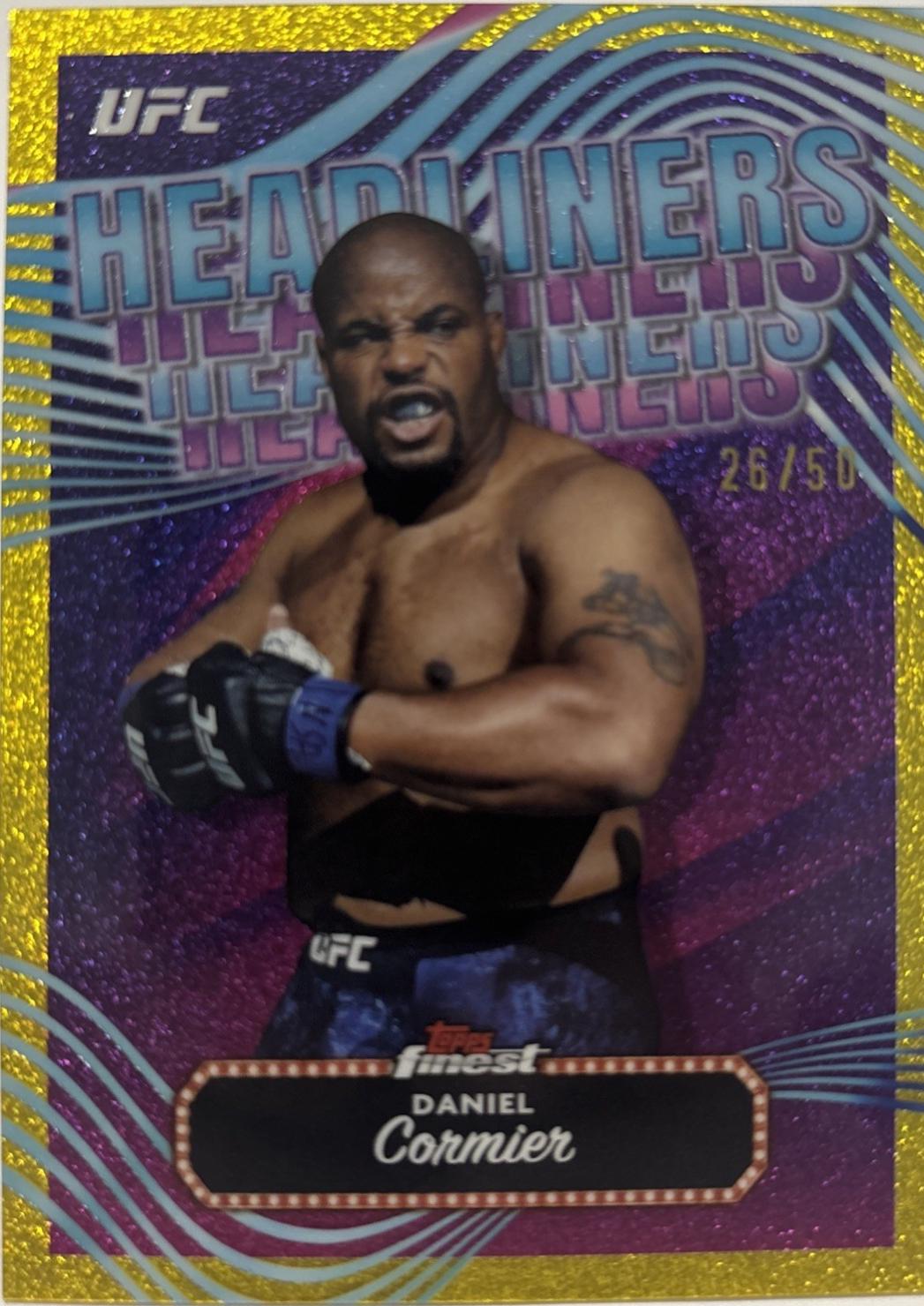 Daniel Cormier 2024 Topps Finest UFC Headliners #HDL-22 Gold Shimmer Refractor