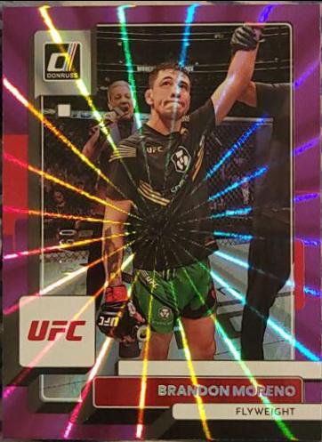 Brandon Moreno 2023 Panini Donruss UFC Base #78 Purple Laser