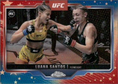 Luana Santos 2025 Topps Chrome UFC Base #103 Red RayWave