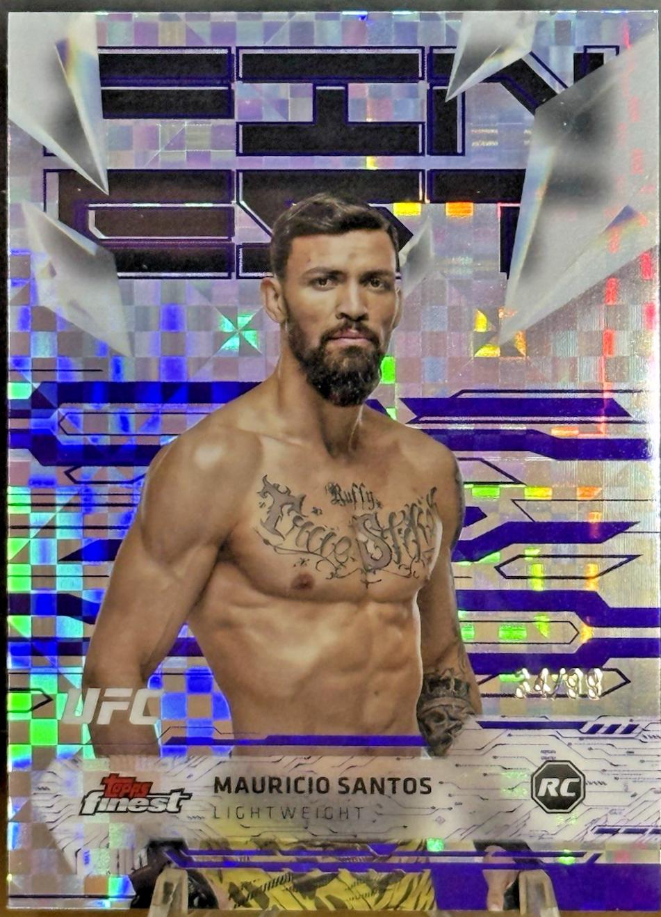 Mauricio Ruffy 2025 Topps Finest UFC Base Uncommon #161 Purple Checkerboard Refractor