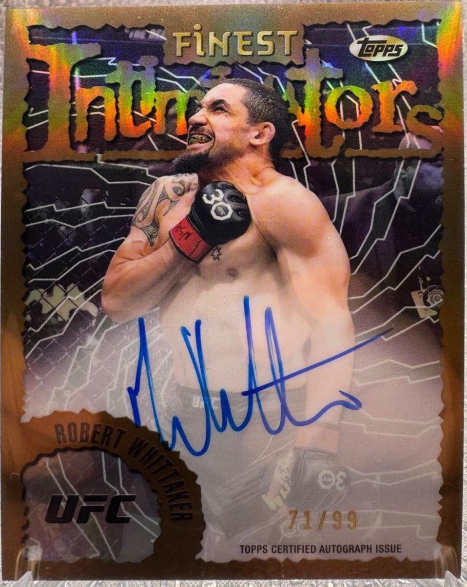 Robert Whittaker 2024 Topps Finest UFC Intimidators Autographs #IA-RWH Gold Refractor