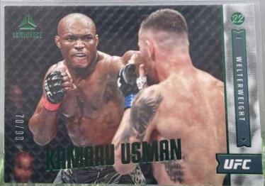 Kamaru Usman 2022 Panini Chronicles UFC Base Luminance #155 Platinum