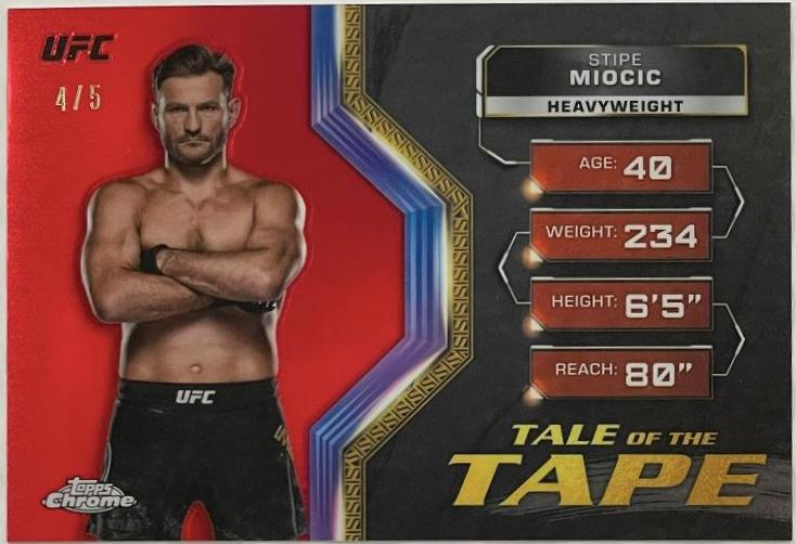 Stipe Miocic 2024 Topps Chrome UFC Tale of the Tape #TFT-24 Red Refractor