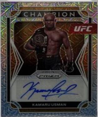 Kamaru Usman 2022 Panini Prizm UFC Champion Signatures #7 Mojo