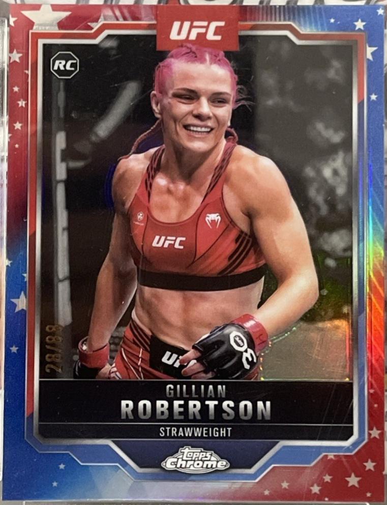 Gillian Robertson 2025 Topps Chrome UFC Base #158 Red White Blue Refractor