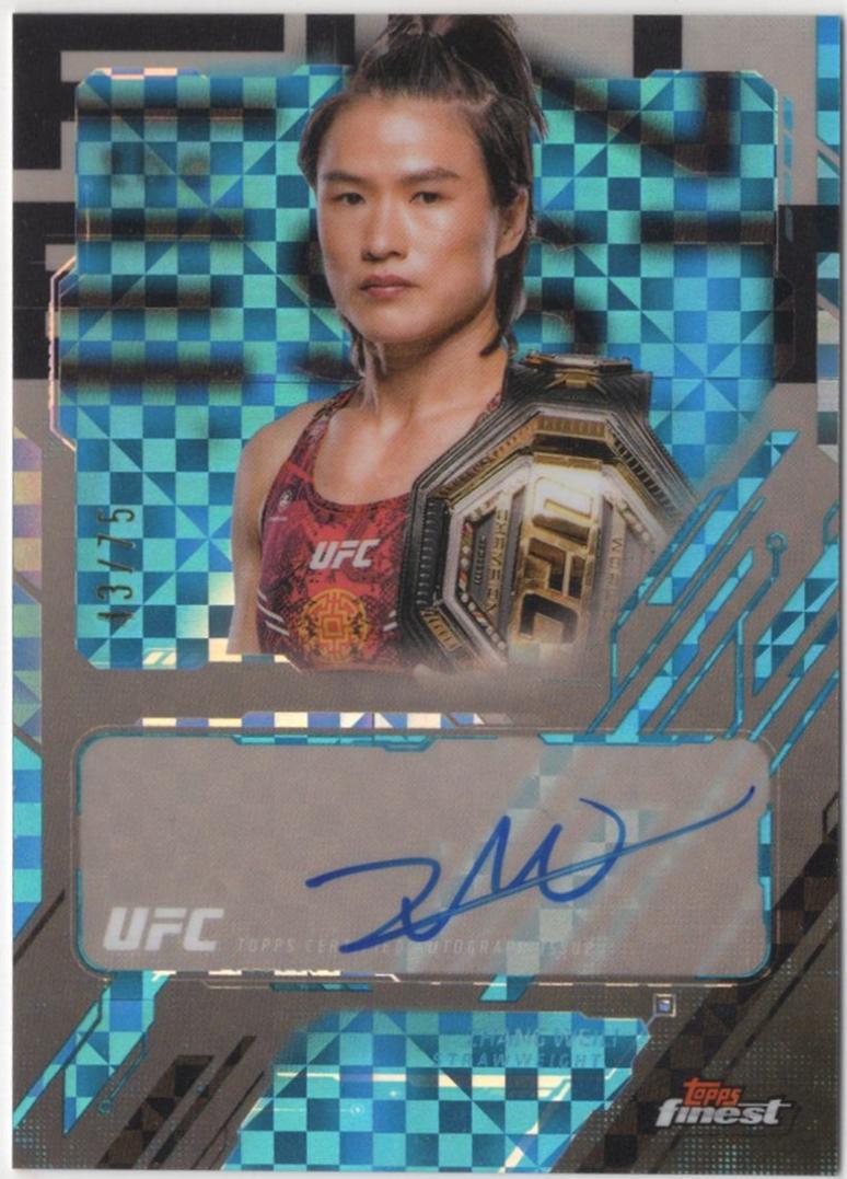 Zhang Weili 2025 Topps Finest UFC The Finest #TFA-ZW Blue Checkerboard Refractor