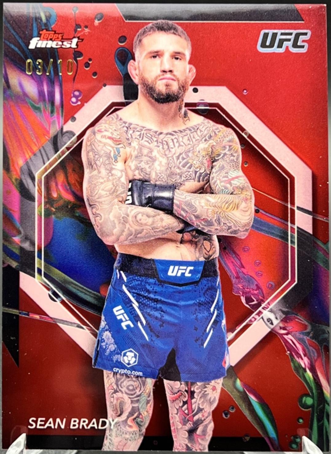 Sean Brady 2024 Topps Finest UFC Base Common #43 Red Refractor