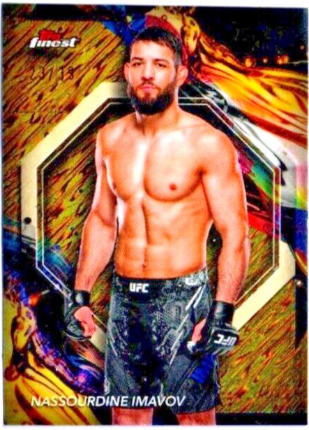 Nassourdine Imavov 2024 Topps Finest UFC Base Uncommon #145 Gold Shimmer Refractor