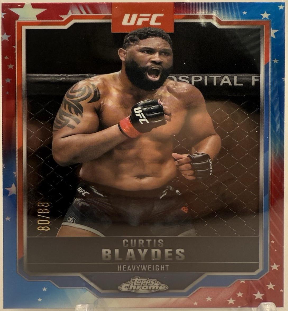Curtis Blaydes 2025 Topps Chrome UFC Base #31 Red White Blue Refractor