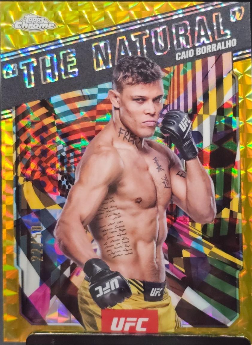 Caio Borralho 2025 Topps Chrome UFC AKA #AKA-15 Geometric Gold Refractor