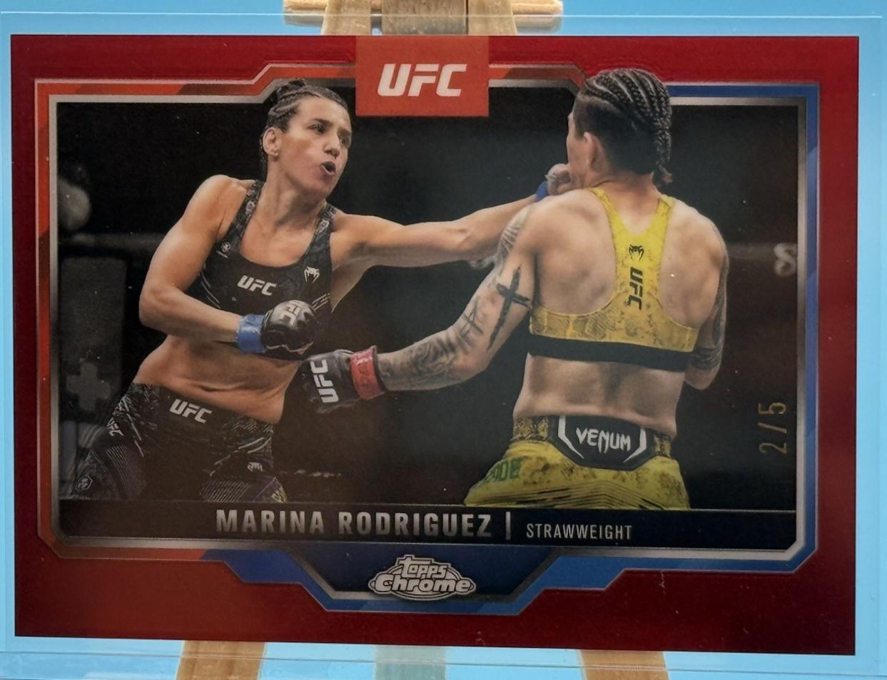 Marina Rodriguez 2025 Topps Chrome UFC Base #145 Red Refractor