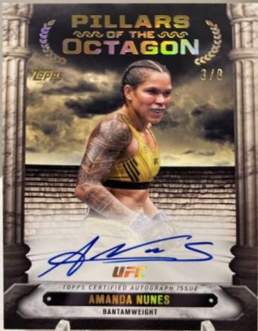 Amanda Nunes 2024 Topps Knockout UFC Pillars of the Octagon Autographs #PTG-ANS Gold