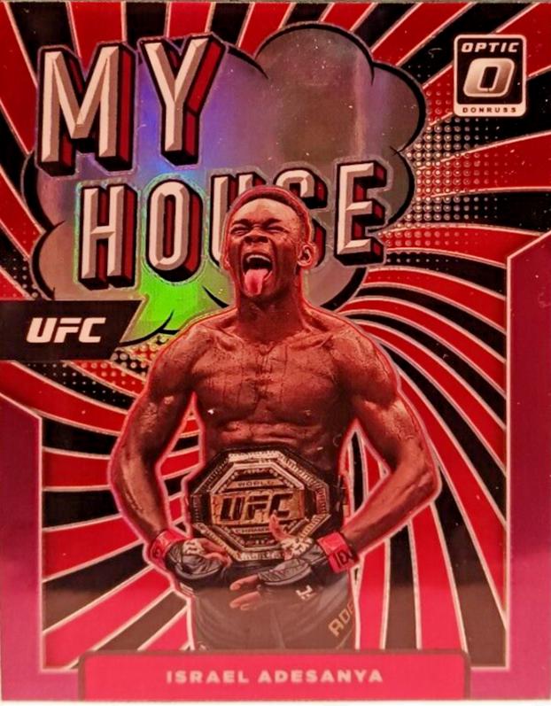 Israel Adesanya 2022 Panini Donruss Optic UFC My House #24 Pink