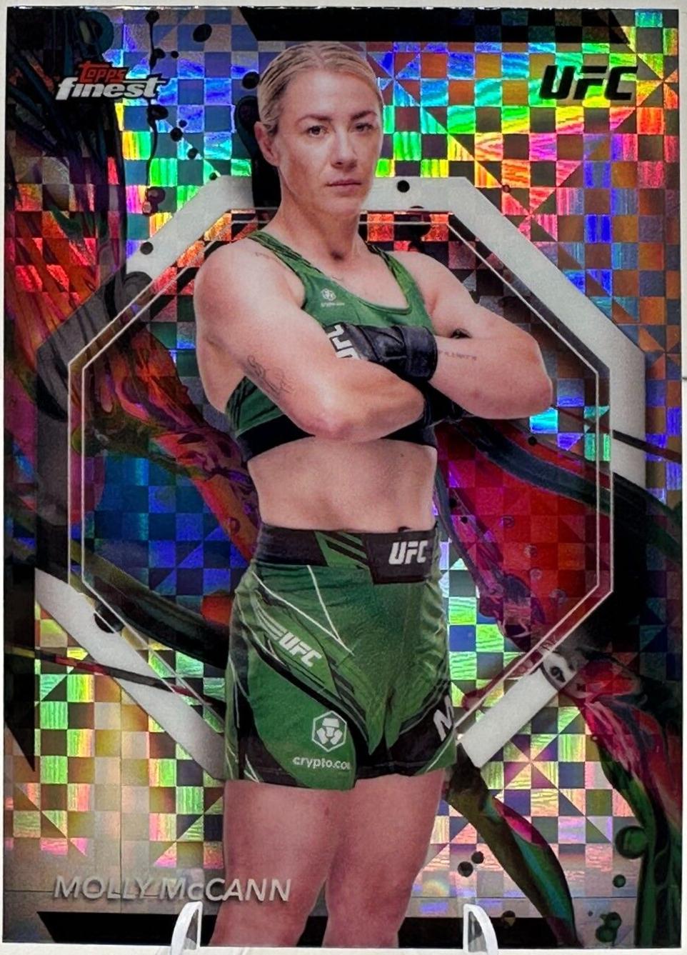 Molly McCann 2024 Topps Finest UFC Base Common #57 Checkerboard Refractor