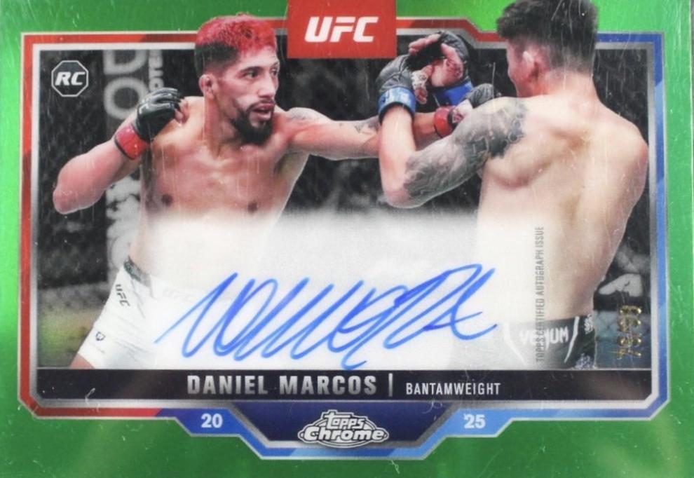 Daniel Marcos 2025 Topps Chrome UFC Chrome Rookie Autographs #CRA-DM Green Refractor