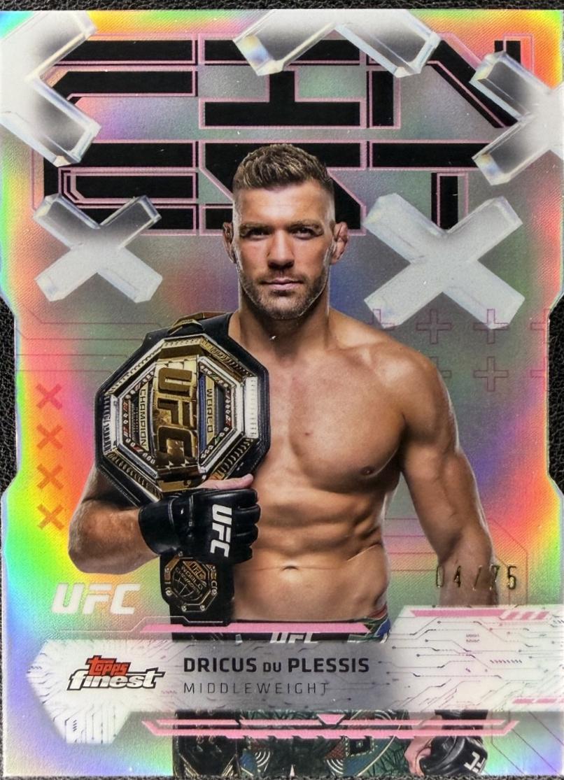 Dricus Du Plessis 2025 Topps Finest UFC Base Common #14 Die-Cut Refractor