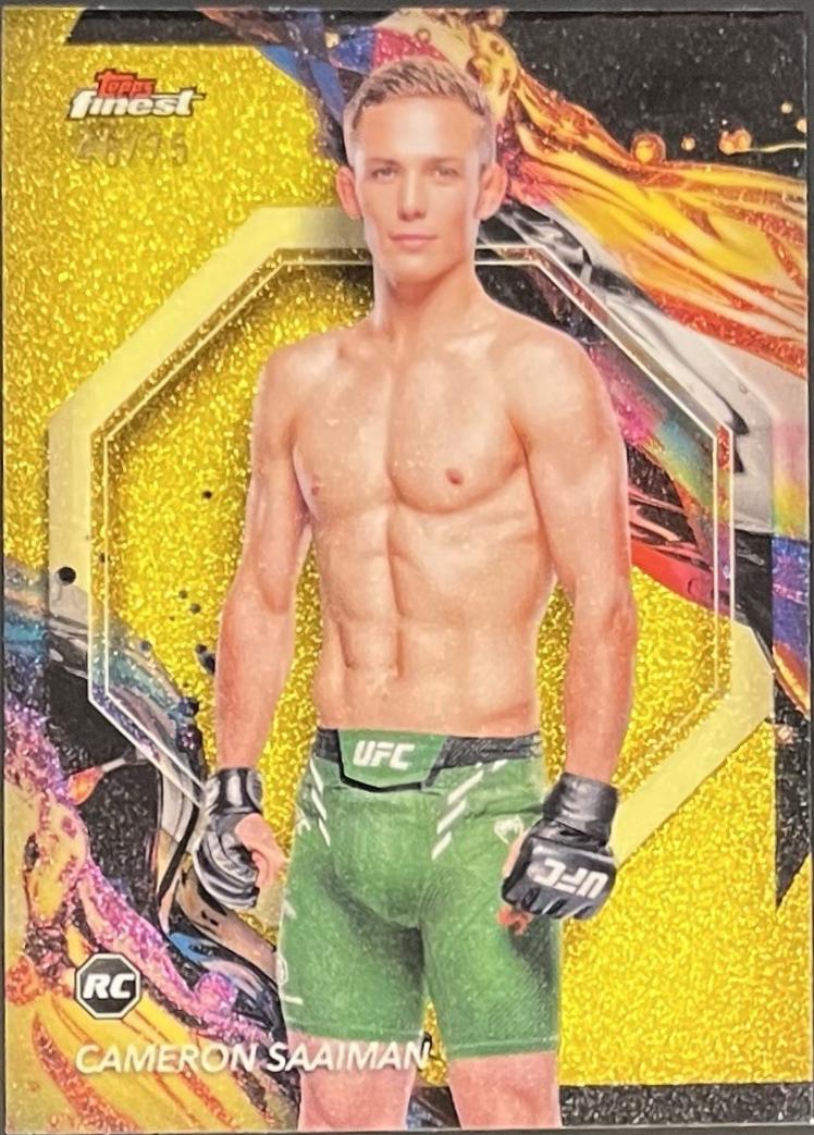Cameron Saaiman 2024 Topps Finest UFC Base Uncommon #190 Yellow Glitter Refractor