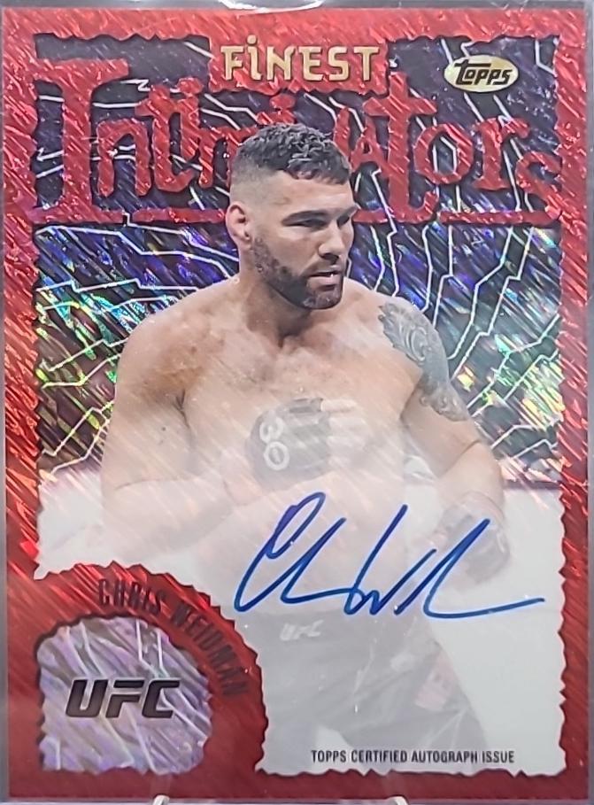 Chris Weidman 2024 Topps Finest UFC Intimidators Autographs #IA-CWN Red Refractor